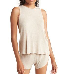 EBERJEY Elon The Muscle Tank Sleep Shirt, Beige/Oatmeal, Luxury, Medium 6/8, NWT